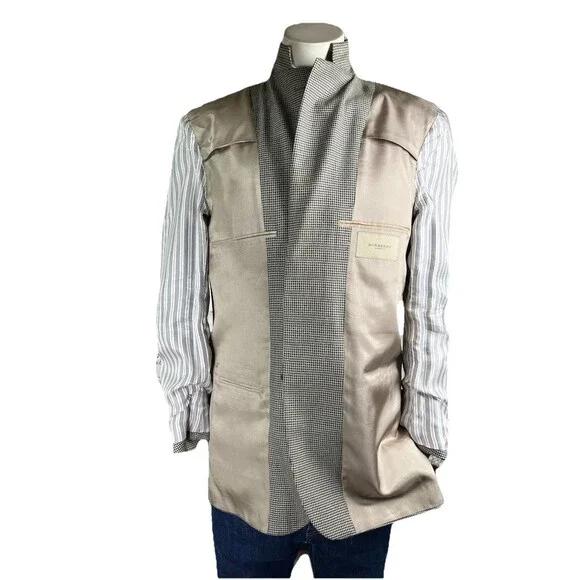 Burberry London ‘Bond Street‘ Blazer Men 38R Houndstooth Silk Wool Recent Jacket
